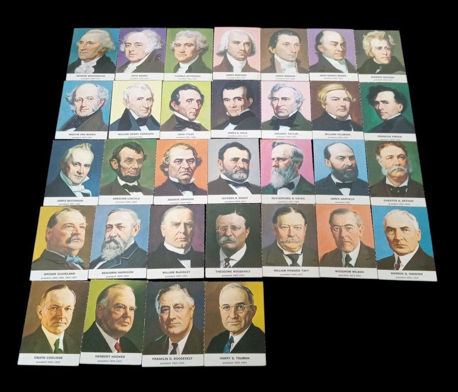 US Presidents Golden Press Trading Cards 1960s Set Of 32 Vintage Collectible