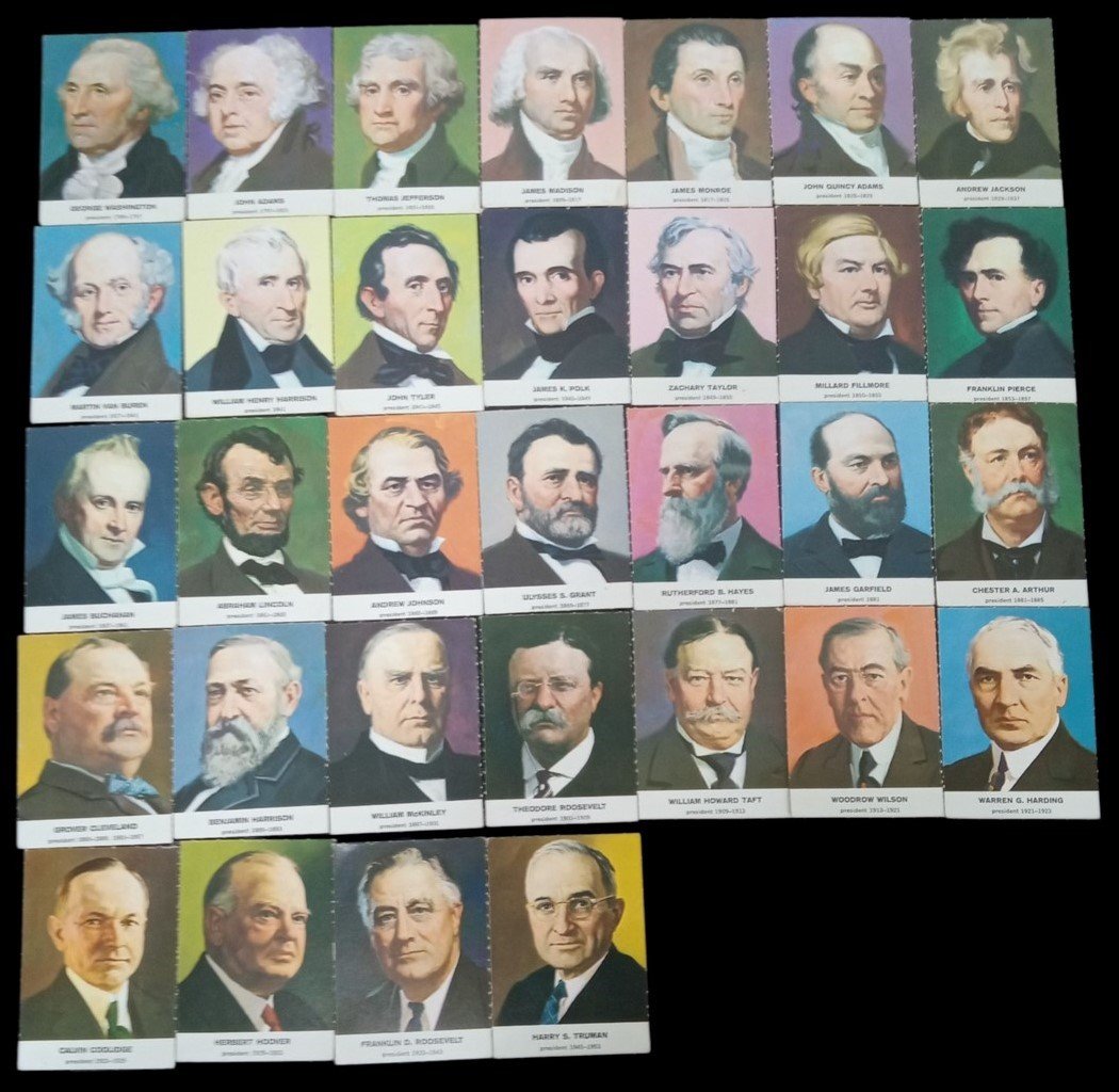 US Presidents Golden Press Trading Cards 1960s Set Of 32 Vintage Collectible