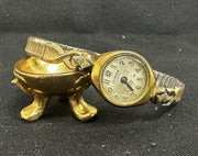 Vintage Clinton Quartz Steel Gold-tone Women's Watch | Missing hand and crown