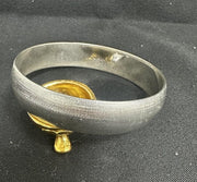 Vintage Monet Silver Brushed Bangle