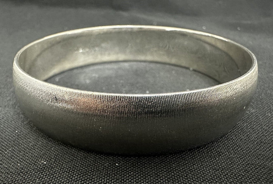 Vintage Monet Silver Brushed Bangle