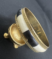 Vintage Brass and Bone Bangle Bracelet