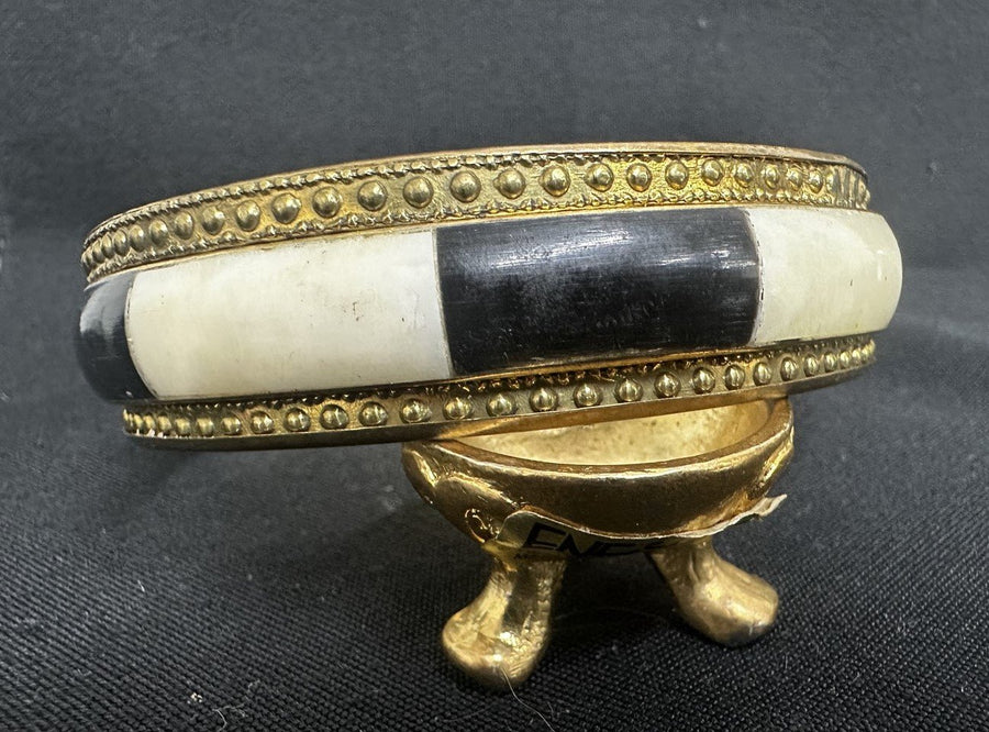 Vintage Brass and Bone Bangle Bracelet