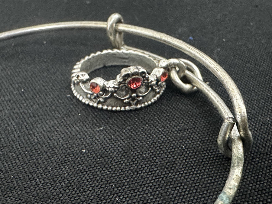 Vintage Alex and Ani Charity By Design Crown Charm Bangle Bracelet