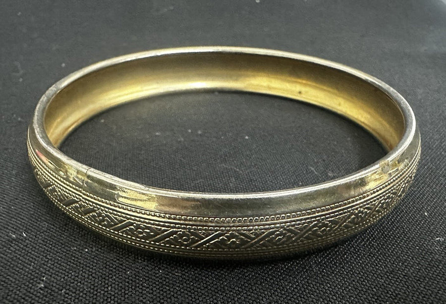 Vintage Art Deco Gold-tone Bangle Bracelet