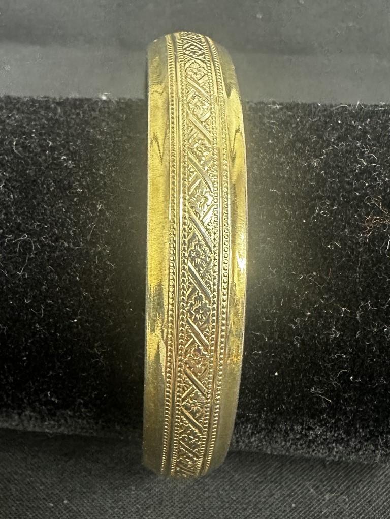 Vintage Art Deco Gold-tone Bangle Bracelet