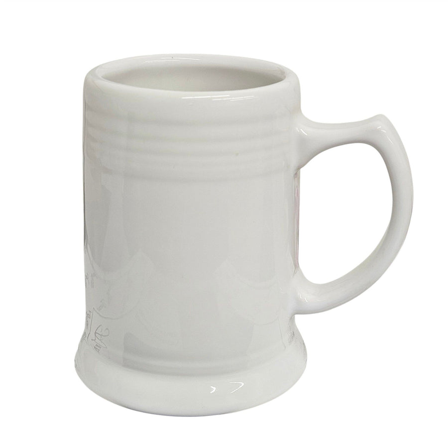 Fiesta - White Beer Stein Pint Mug Ceramic Homer Laughlin Drinkware