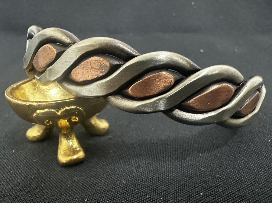 Unisex Two-Toned Twisted Metal Cuff Bracelet