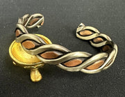 Unisex Two-Toned Twisted Metal Cuff Bracelet