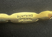 Engraved "SUMTHING SPECIAL" Gold-tone Cuff Bracelet