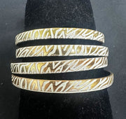 4x Vintage Zebra Print 2000s Bangle Bracelet Band Set