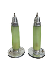 Rare Antique Art Deco Vaseline Glass Torpedo Skyscraper Lamp | READ DISCRIPTION