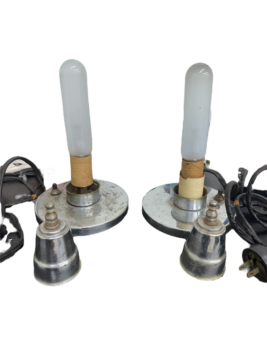 Rare Antique Art Deco Vaseline Glass Torpedo Skyscraper Lamp | READ DISCRIPTION