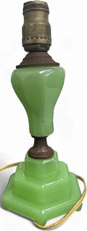 Jadeite 1950s art deco vintage boudoir table lamp