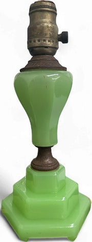 Jadeite 1950s art deco vintage boudoir table lamp