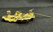 Crystal Adorned Gold-toned Butterfly Brooch Pendant