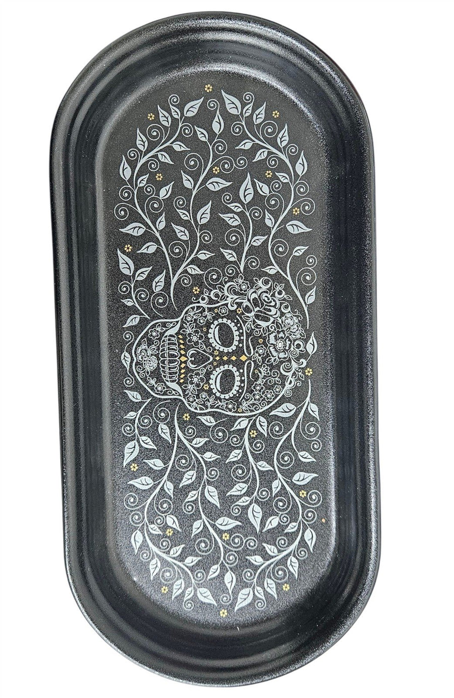 Fiesta - Foundry Black Oblong Skull And Vine Serving Tray HLC