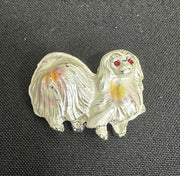 White Maltese Vintage Dog Brooch