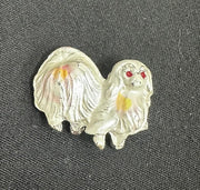 White Maltese Vintage Dog Brooch