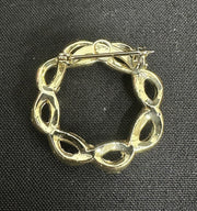 Unsigned Gold Plated Twisted Wreath Brooch