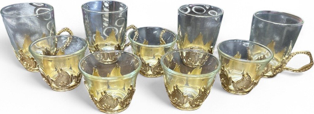 Cawa Cawa Turkish Arabian elegant glass tea cups set of 9 – Shop Cool ...