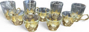 Cawa Turkish Arabian elegant glass tea cups set of 9