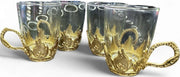 Cawa Turkish Arabian elegant glass tea cups set of 9