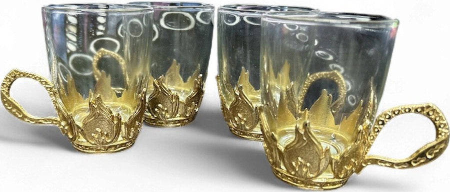 Cawa Turkish Arabian elegant glass tea cups set of 9