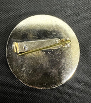 Circular Vintage Enamel Floral Brooch Pin