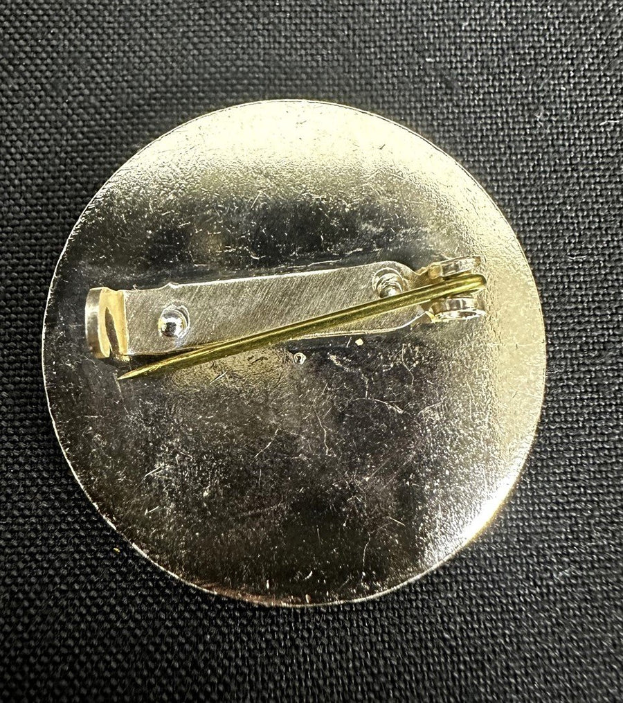 Circular Vintage Enamel Floral Brooch Pin