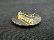 Circular Vintage Enamel Floral Brooch Pin