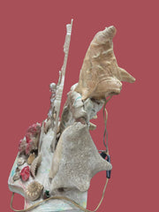 Seashell Christian Jesus and Mary sculpture lamp