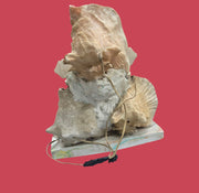 Seashell Christian Jesus and Mary sculpture lamp