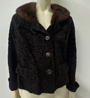 1950's Vintage McKelvey's Tailor Made Genuine Persian Lamb and Mink Pelt Coat