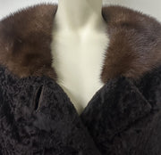 1950's Vintage McKelvey's Tailor Made Genuine Persian Lamb and Mink Pelt Coat