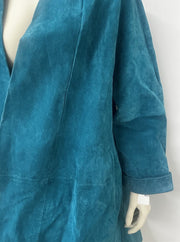 Stephanie Andrews Genuine Vintage Teal Leather Coat