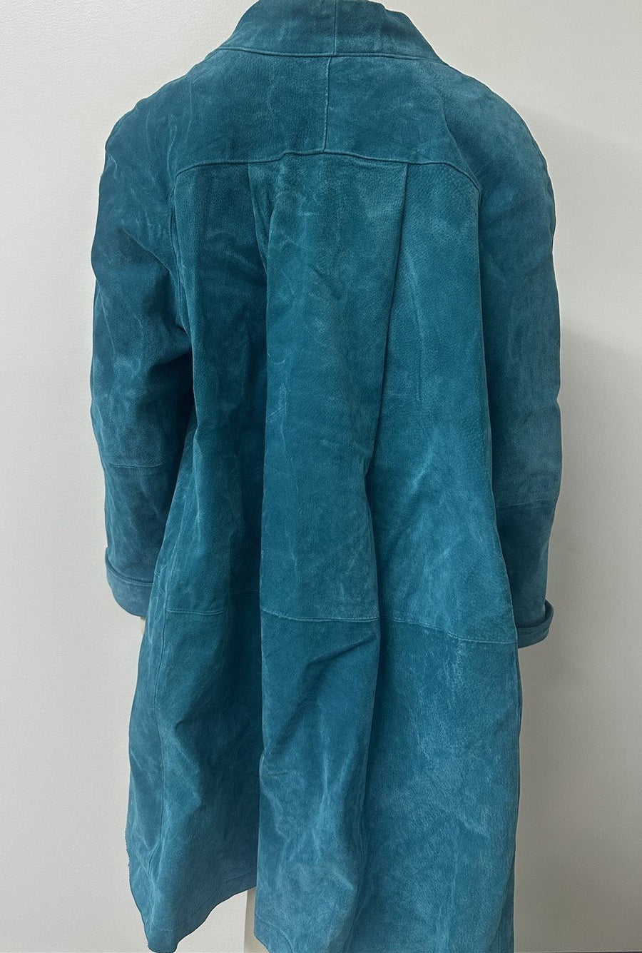 Stephanie Andrews Genuine Vintage Teal Leather Coat