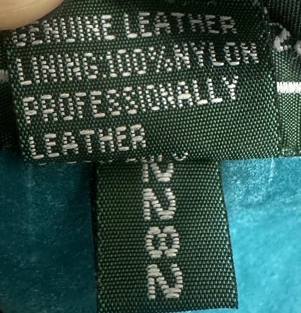 Stephanie Andrews Genuine Vintage Teal Leather Coat