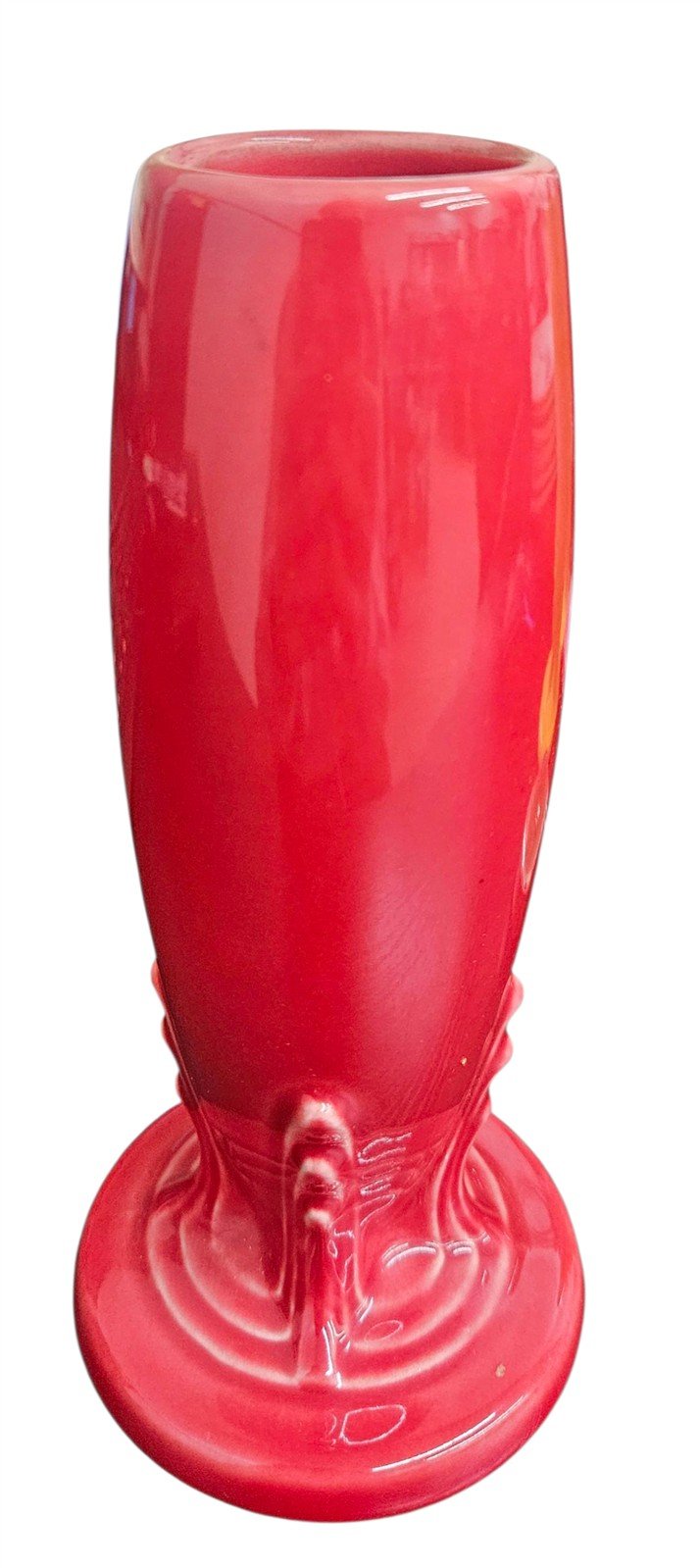 Fiesta - Scarlet Red Bud Vase Homer Laughlin Ceramic Botanical Flower Holder