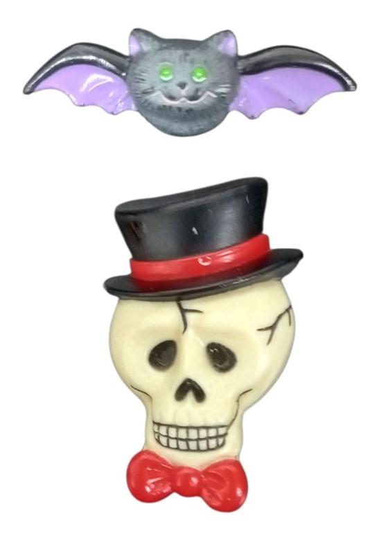 Russ Halloween Pins Set Of 2 Vintage Collectible Nostalgic Spooky Holiday