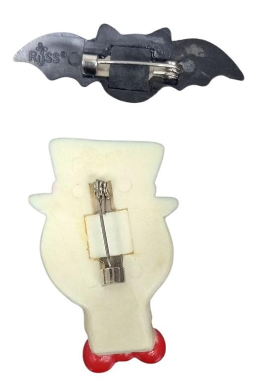 Russ Halloween Pins Set Of 2 Vintage Collectible Nostalgic Spooky Holiday