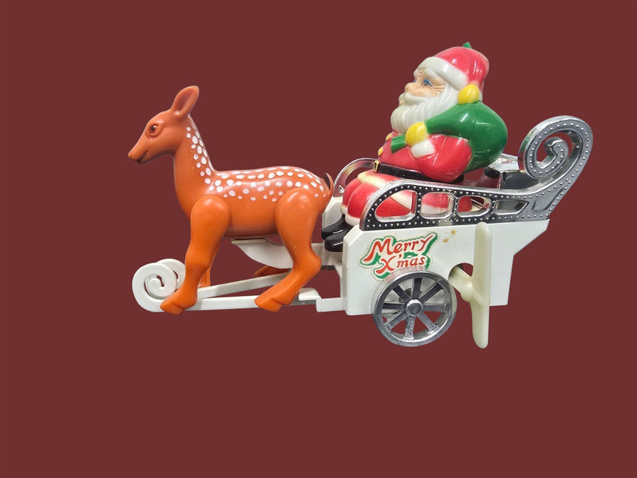 White sleigh Everlast vintage wind up figurine
