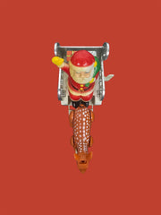 White sleigh Everlast vintage wind up figurine