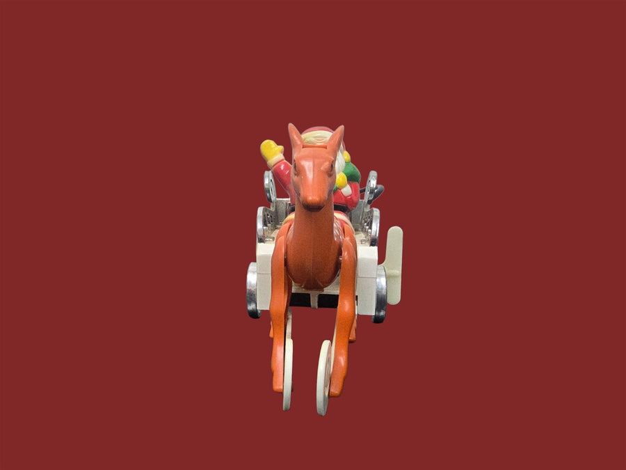 White sleigh Everlast vintage wind up figurine