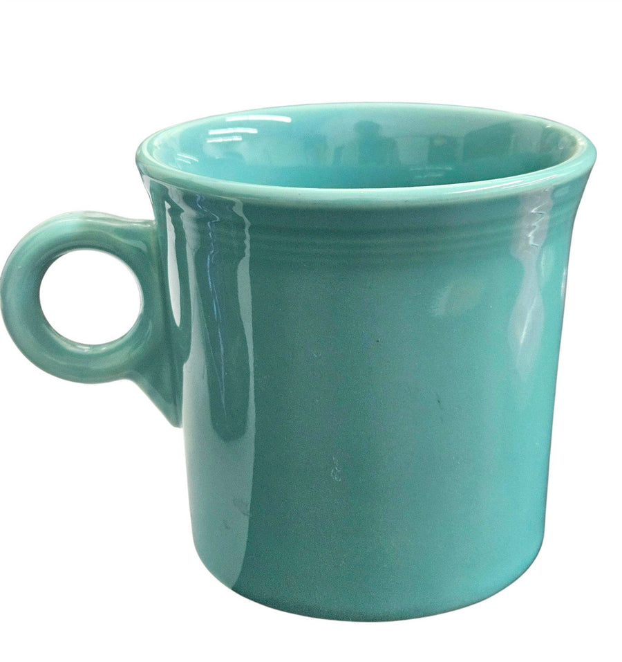 Fiesta - Turquoise Blue Ring Handled Mug Homer Laughlin Ceramic Coffee Cup Tea HLC
