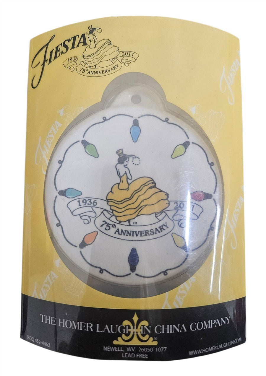 Fiesta - Ivory Off White 2011 String Of Lights 75th Anniversary Christmas Ornament In Box HLC