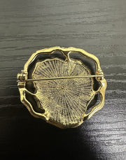 Avon Gold-Toned Enamel Pink, Red, and Yellow Pansy Flower Brooch