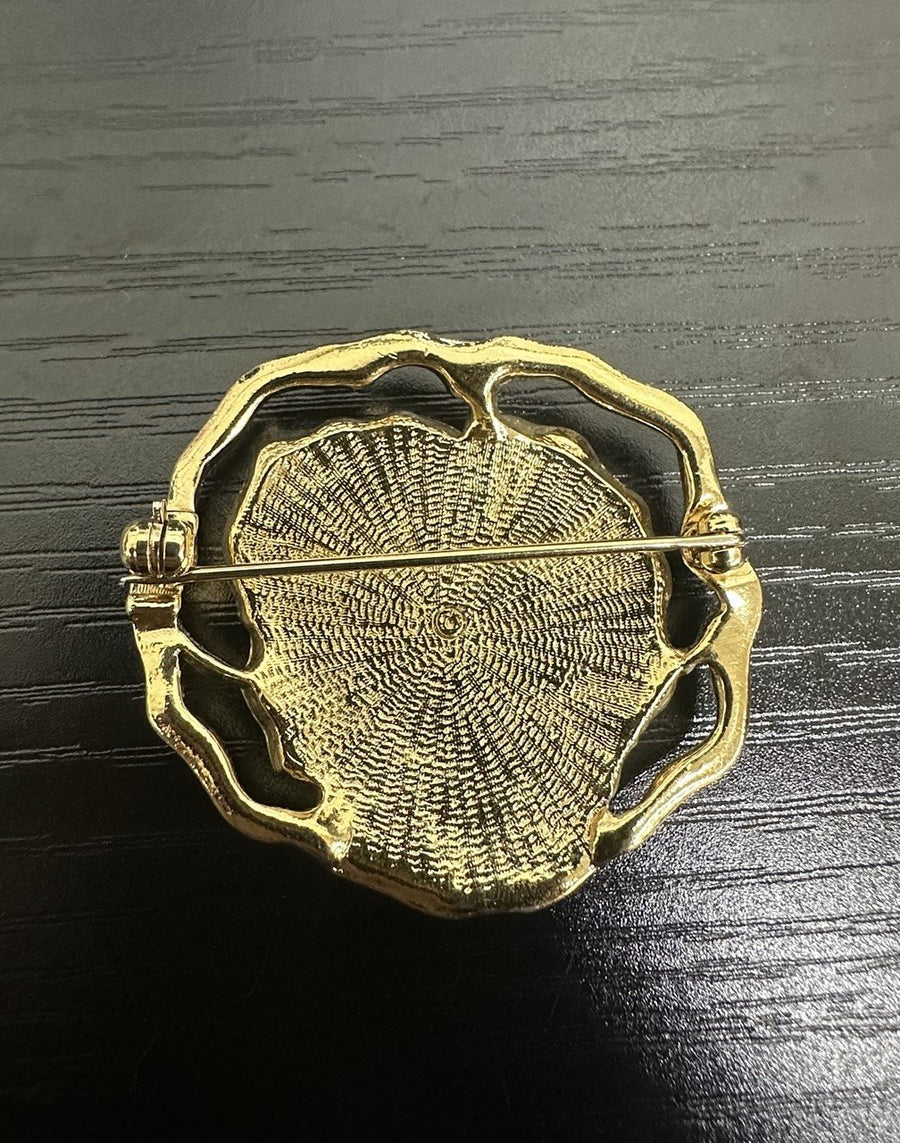 Avon Gold-Toned Enamel Pink, Red, and Yellow Pansy Flower Brooch