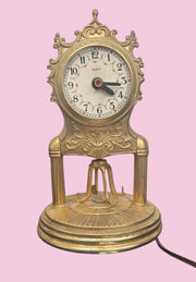 Brass Mid-Century Electric United Corp Vintage Mantel Clock 1940s 1960s