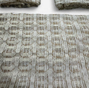 Open-Weave Rod-Pocketed Sheer Vintage Netted Lace Geometric 1980s Cream Curtains Set Of 4